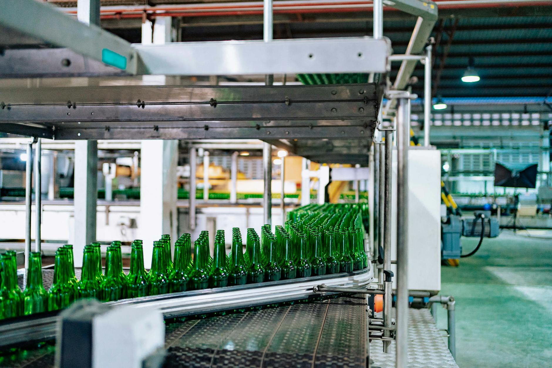Modern manufacturing facility interior with industrial equipment and production lines