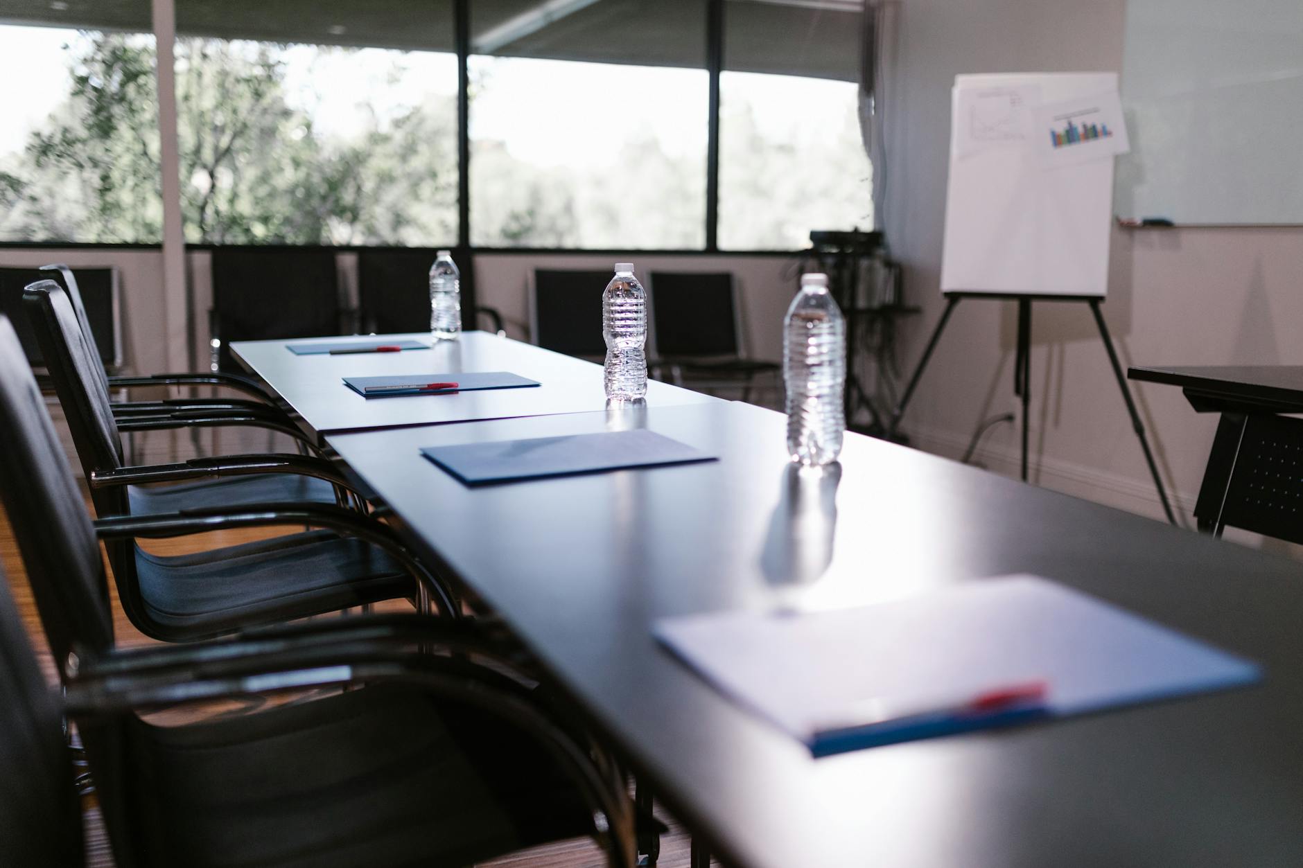 Professional conference room setup for union negotiations