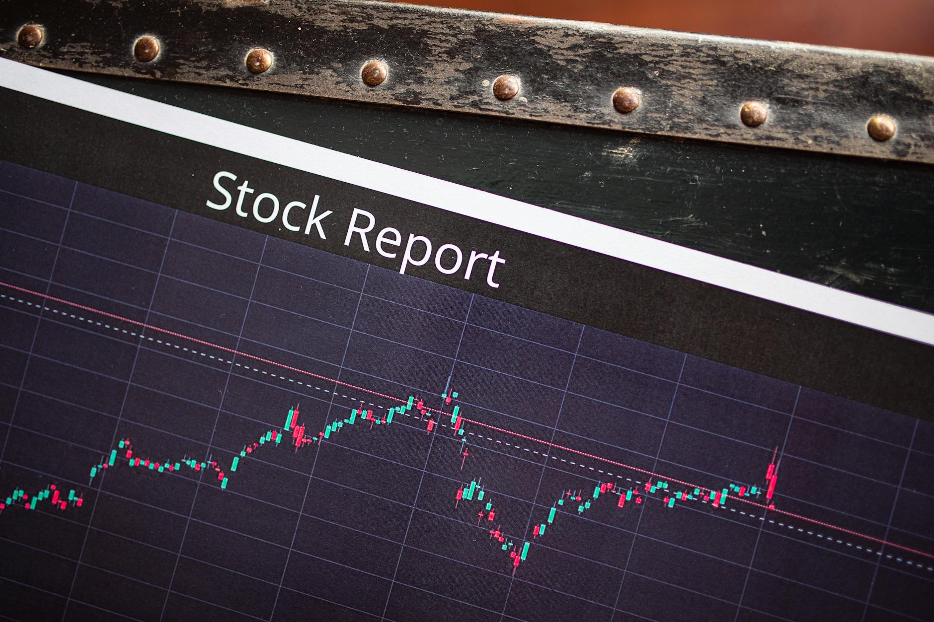 Stock market chart displaying volatile price movements and trading data