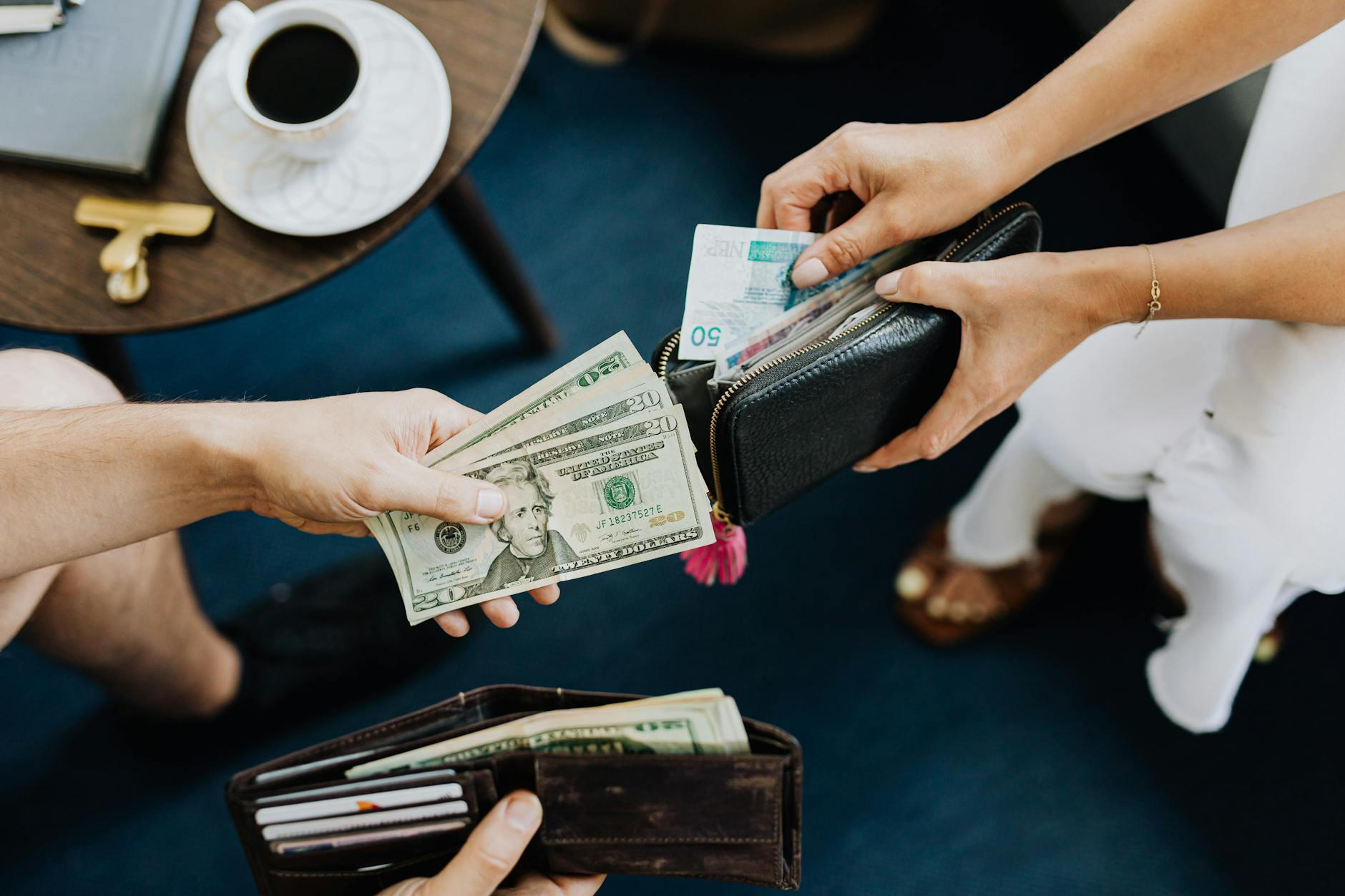 Currency exchange rates and international money transfer concept