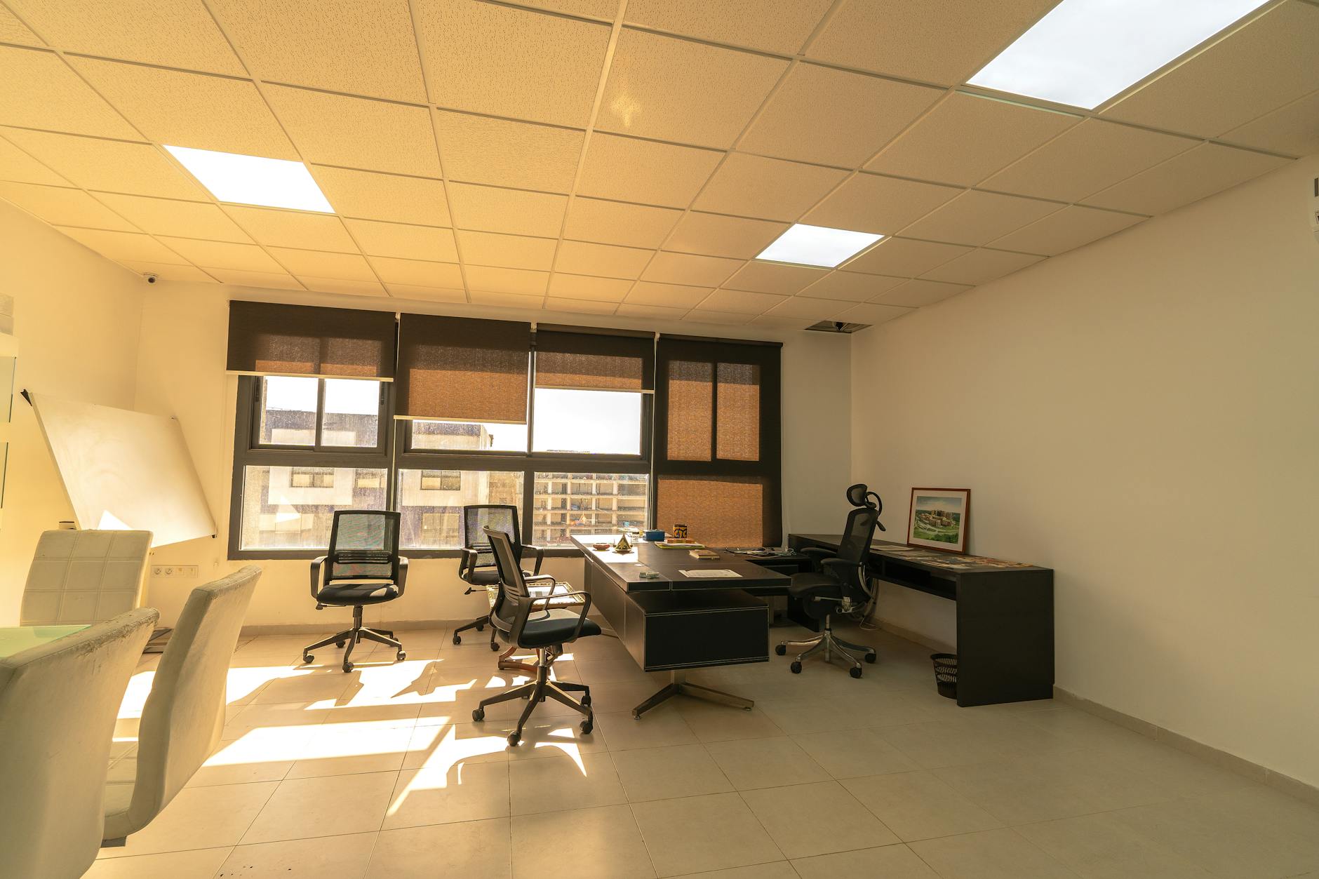 Contemporary business workspace with technology integration