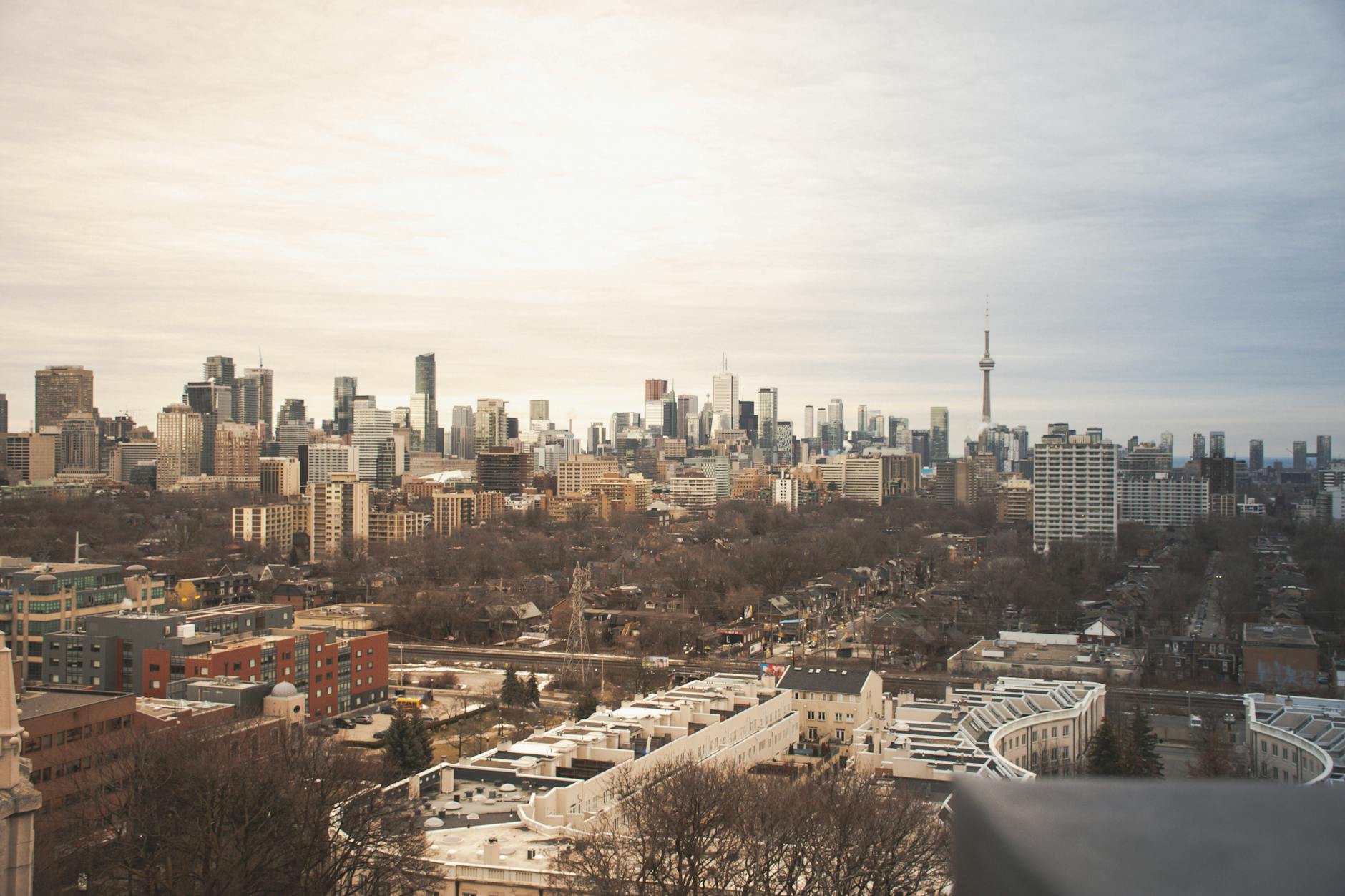 Urban skyline showing revitalized downtown area benefiting from economic growth