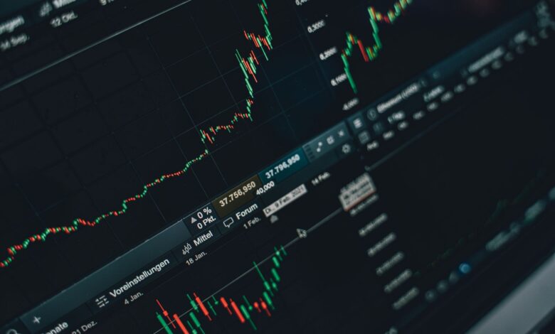 Investor reviewing stock market data on a computer screen