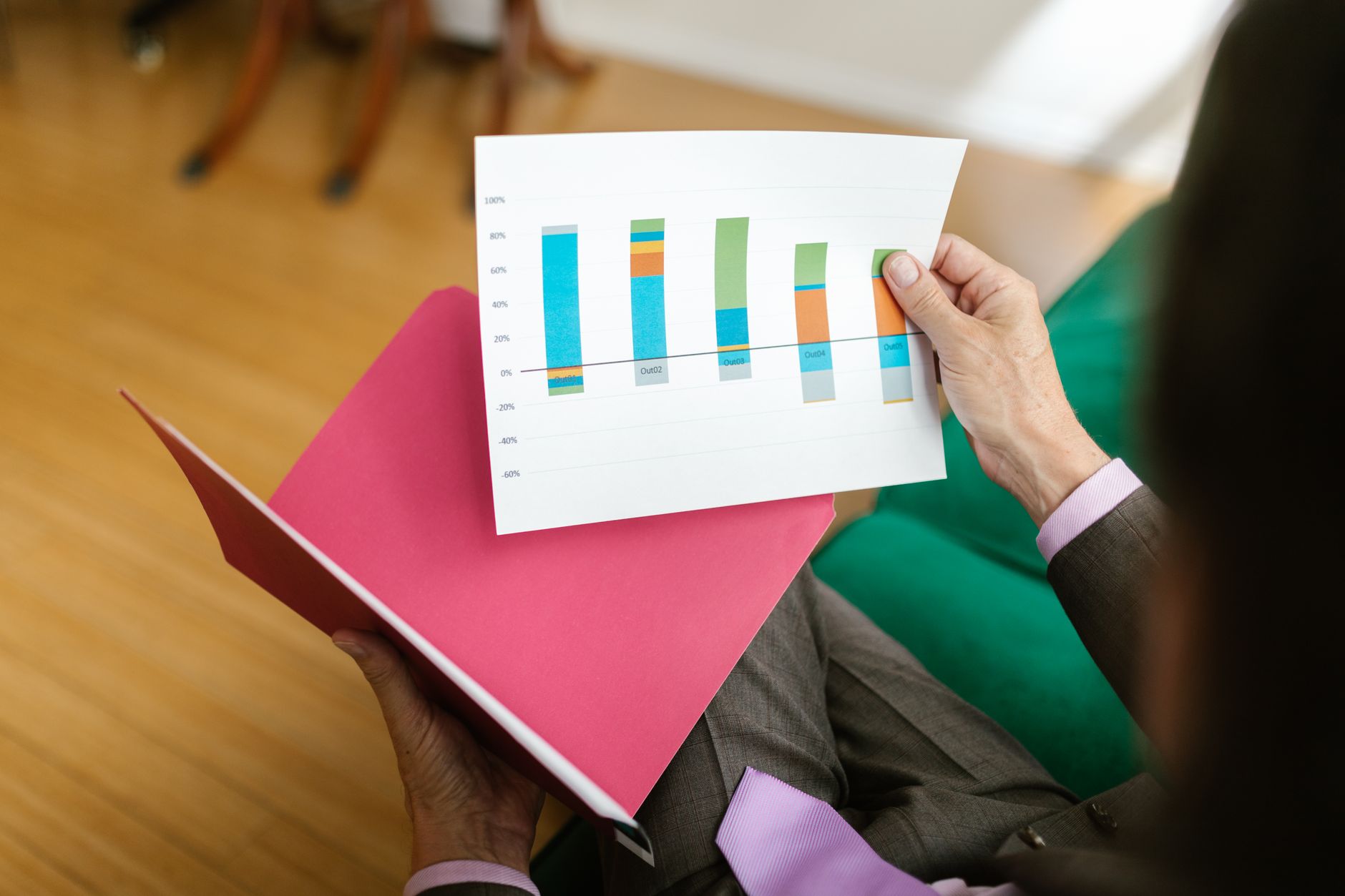 Financial documents and charts representing alternative investment portfolio analysis