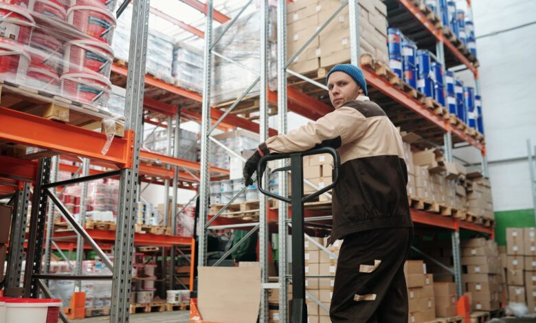 Interior of a large temperature-controlled cold storage warehouse facility