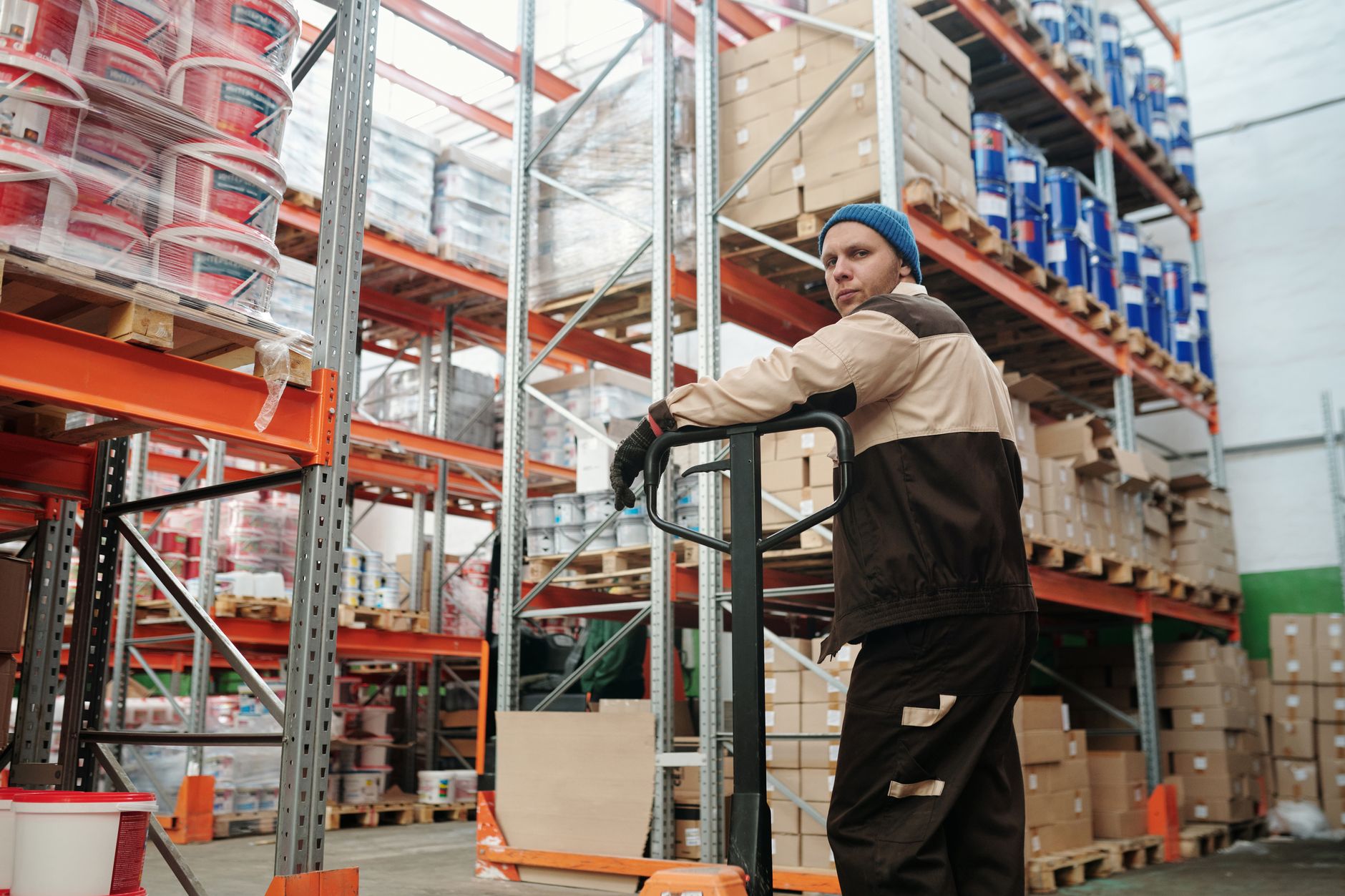 Interior of a large temperature-controlled cold storage warehouse facility