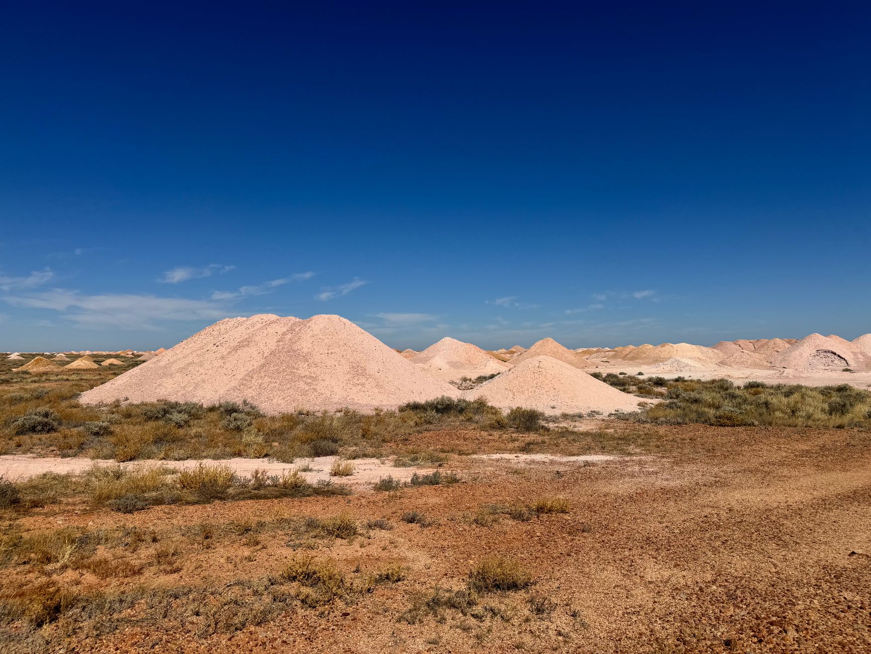 Open pit potash mine showing large scale mineral extraction operations