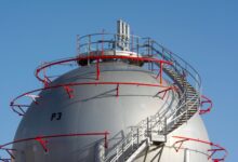 Industrial natural gas pipeline infrastructure in a rural landscape