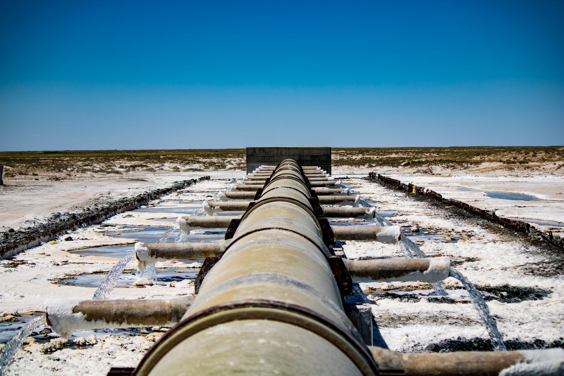 Industrial pipeline infrastructure used in oil and gas water disposal operations