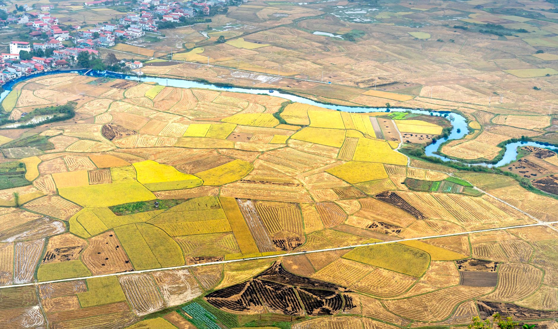 Aerial view of rural land parcels where geothermal easement agreements are being negotiated